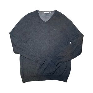 Calvin Klein Men's 100% Italian Merino Wool V Neck Sweater Size XL EUC